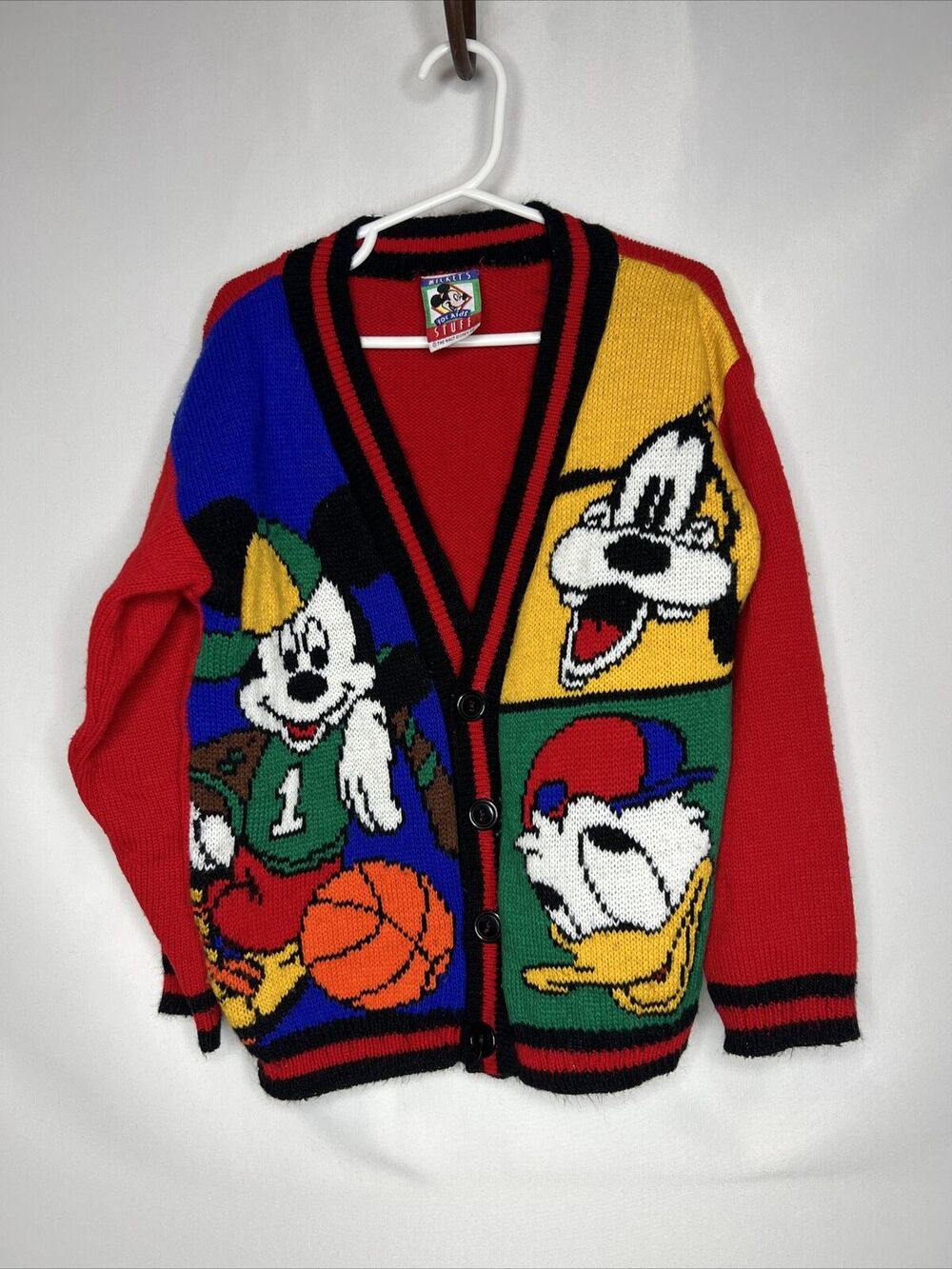 Mickey’s For Kids Stuff by Walt Disney Vintage Cardigan Size 7 Sweater USA